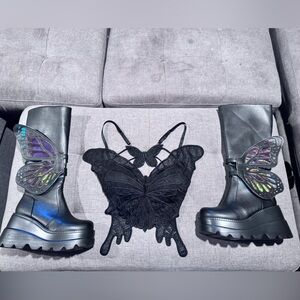 Butterfly bundle of Women's Boots with matching top